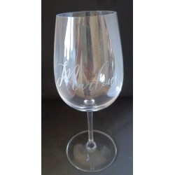 Wijn glas ge-etst