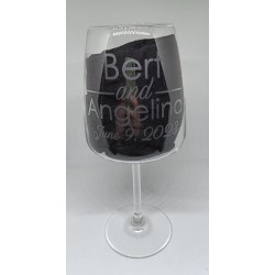 Wijn glas ge-etst