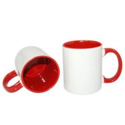 Mok / Beker  gekleurde binnenkant en handvat