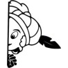 Gluur pietje verticaal (raamsticker)