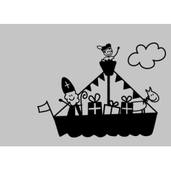 Stoomboot raamsticker