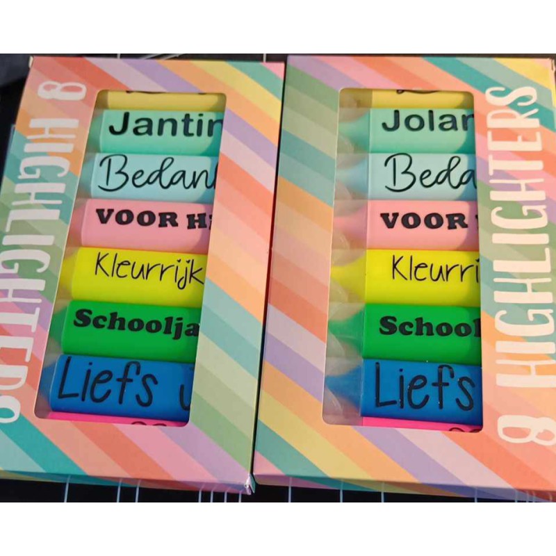 Markeerstiften, Bedankt voor het kleurrijke schooljaar.