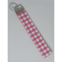 key chain roze/wit ruit