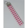 key chain roze/wit ruit