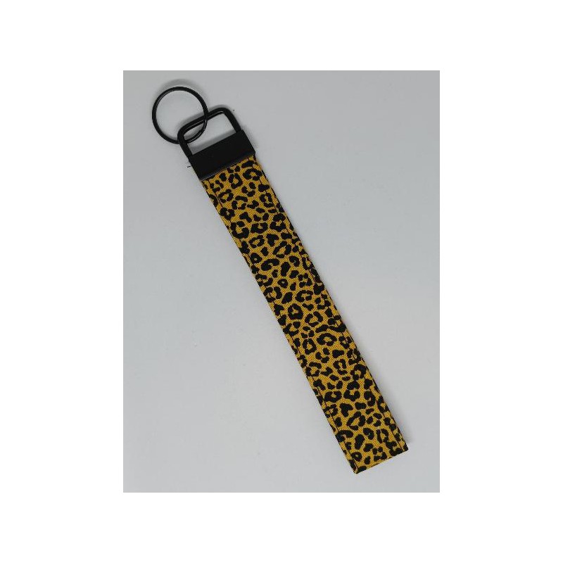 keychain animal print zwart/geel